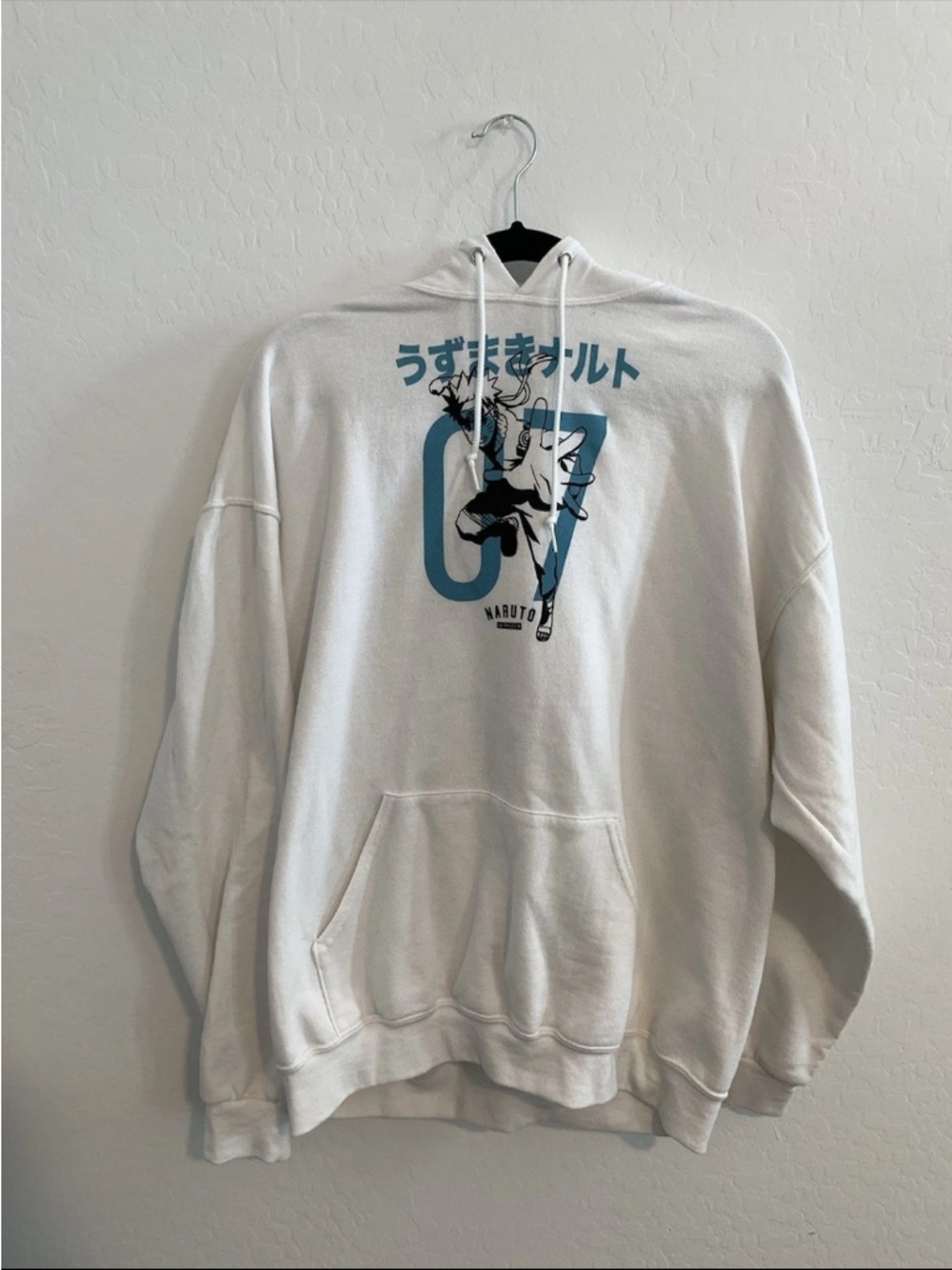 Naruto Graphic White Hoodie Jacket - Lightweight Shirt Jacket